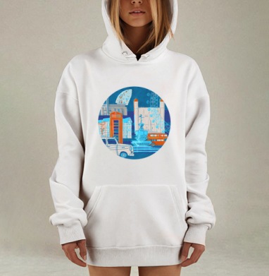 Город Лондон, Hoodie Mjhigh Dig, оверсайз, утепленная