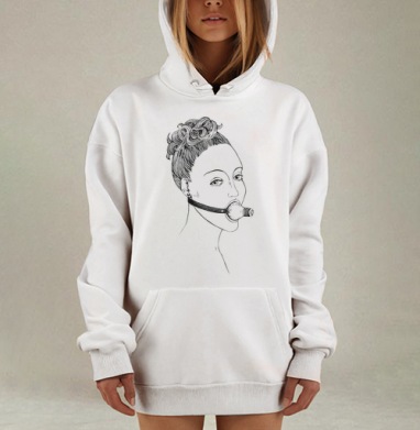 Женщина с кляпом из бутылки выражение свободы и ограничения, Hoodie Mjhigh Dig, оверсайз, утепленная