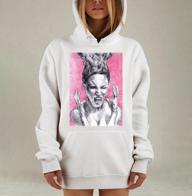 Крик ярости, Hoodie Mjhigh Dig, оверсайз, утепленная