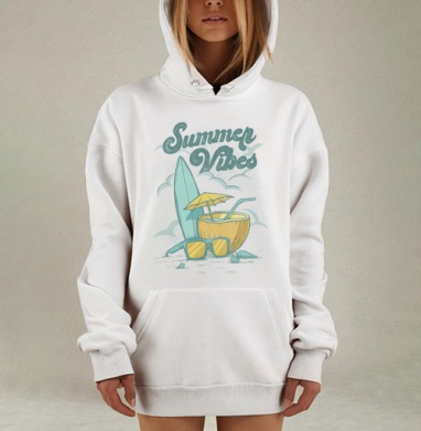 Летние Настроения Сёрфборд Очки Кокос, Hoodie Mjhigh Dig, оверсайз, утепленная