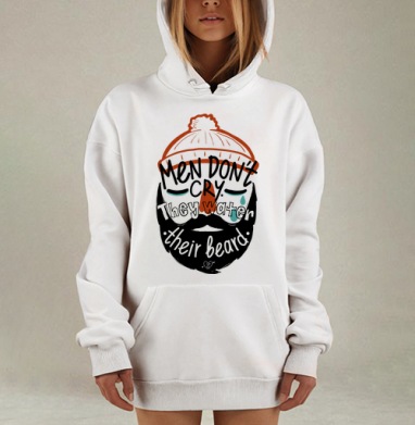 Мужская ироничная иллюстрация с бородой и слезами, Hoodie Mjhigh Dig, оверсайз, утепленная
