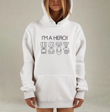 НАГРАДЫ ДЛЯ ГЕРОЯ, Hoodie Mjhigh Dig, оверсайз, утепленная