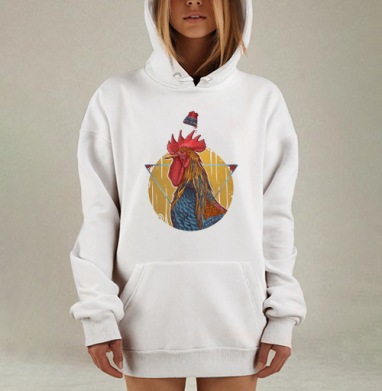 Петух в петушке, Hoodie Mjhigh Dig, оверсайз, утепленная