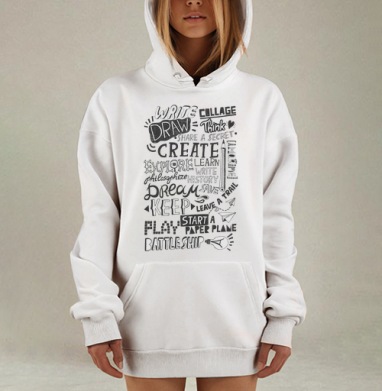 Рисуй, твори, открывай, Hoodie Mjhigh Dig, оверсайз, утепленная