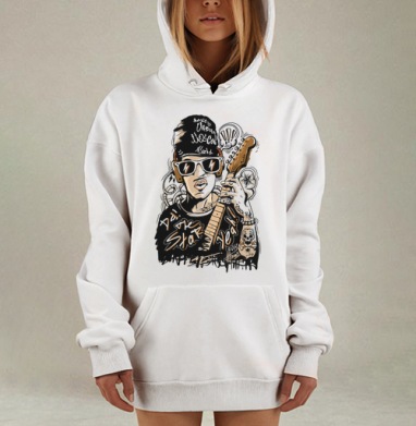 Rock Man, Hoodie Mjhigh Dig, оверсайз, утепленная