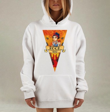 Рок принцесса, Hoodie Mjhigh Dig, оверсайз, утепленная
