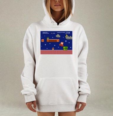 Santa Mario, Hoodie Mjhigh Dig, оверсайз, утепленная