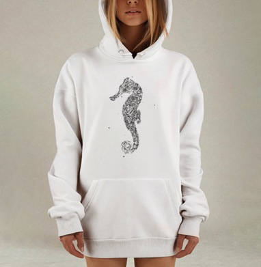 See horse, Hoodie Mjhigh Dig, оверсайз, утепленная