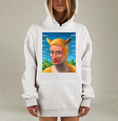 SUNFOX, Hoodie Mjhigh Dig, оверсайз, утепленная