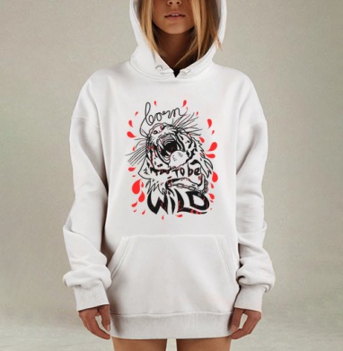 Тигр, Hoodie Mjhigh Dig, оверсайз, утепленная