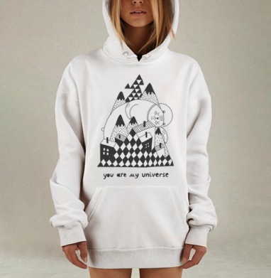 Ты моя вселенная, Hoodie Mjhigh Dig, оверсайз, утепленная