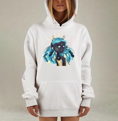 Мистическая женщина с рогами и третьим глазом, Hoodie Mjhigh Dig, оверсайз, утепленная
