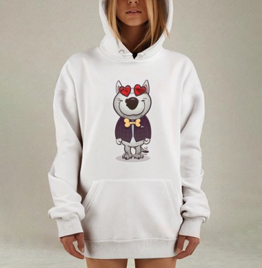 Стильный антропоморфный пес в фиолетовом пиджаке, Hoodie Mjhigh Dig, оверсайз, утепленная