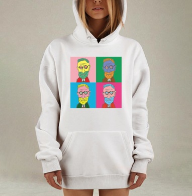 Зигмунг Фрэйд by Энди Ворхол, Hoodie Mjhigh Dig, оверсайз, утепленная