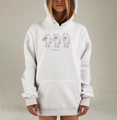 Свинья робот с электрической вилкой электро свинг, Hoodie Mjhigh Dig, оверсайз, утепленная
