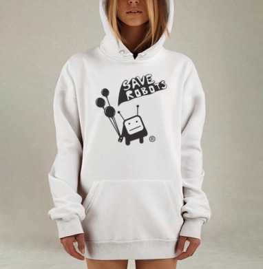 Маленький робот с шариками и надписью Спасите роботов, Hoodie Mjhigh Dig, оверсайз, утепленная