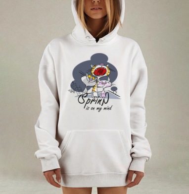 Spring, Hoodie Mjhigh Dig, оверсайз, утепленная