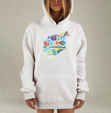 Удивительные сны бесшабашного аквалангиста, Hoodie Mjhigh Dig, оверсайз, утепленная