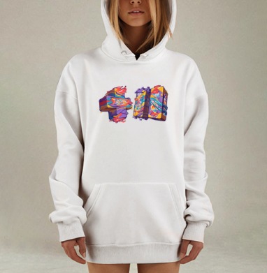 Yal в цвете, Hoodie Mjhigh Dig, оверсайз, утепленная