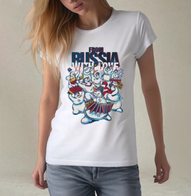 From Russia, Футболка женская белая 180гр
