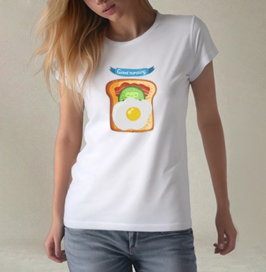 Good morning, Футболка женская белая 180гр