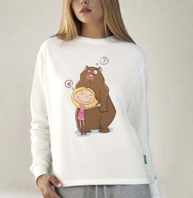 I like teddy bears, Футболка лонгслив женская белая