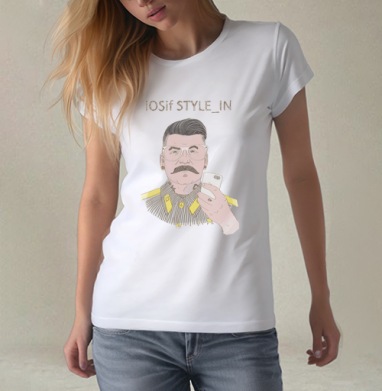 Ироничный портрет iOSif STYLE_IN в стиле ретро, Футболка женская белая 180гр