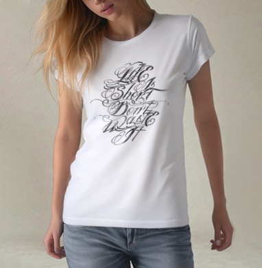 Life Is Short, Футболка женская белая 180гр