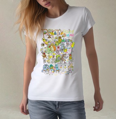 Party  Boom Boom!, Футболка женская белая 180гр