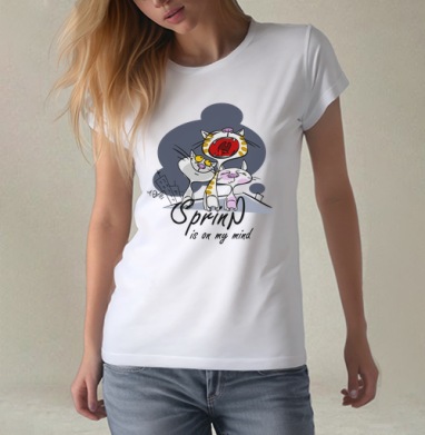 Spring, Футболка женская белая 180гр