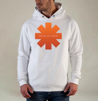 Аsterisk RHCP, Толстовка белая Regular, утепленная