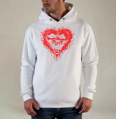 Evilheart, Толстовка белая Regular, утепленная