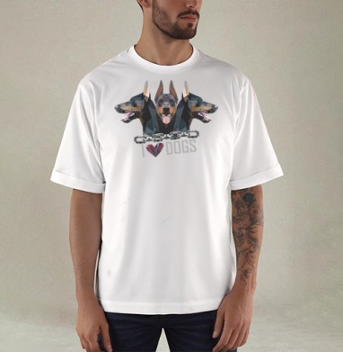 Доберман - Купить мужские футболка oversize–limitless Зверушки в Москве, цена мужских футболки oversize–limitless  с прикольными принтами - магазин дизайнерской одежды Maryjane, страница 2