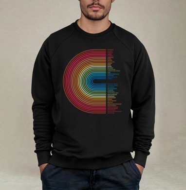 Rainbow Gradient Colors – Радужный Градиент Цветов - Свитшот мужской черный петля/начес, страница 18