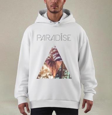 Paradise - Купить мужские худи оверсайз mono Жизнь хорошп в Москве, цена мужских худи оверсайз mono  с прикольными принтами - магазин дизайнерской одежды Maryjane
