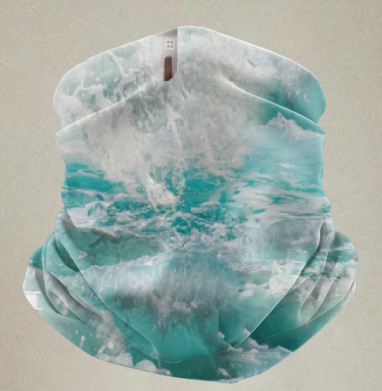 Бушующее море с маяками стойкости и надежды - Бандана-труба лыжная Балаклава спортивная бафф (двусторонний) принт / черный микрофлис