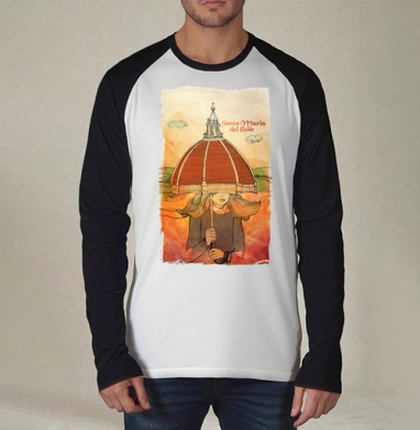 Уютная женщина под куполом Santa Maria del Fiore / Святая Мария Цветочная, Футболка длинный рукав / Мужчинам / Реглан / Принт
