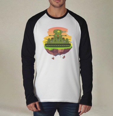 Multi-Turret Soviet Tank / Грозная машина Пали из всех башен!, Футболка длинный рукав / Мужчинам / Реглан / Принт