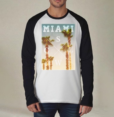 Miami, Футболка длинный рукав / Мужчинам / Реглан / Принт