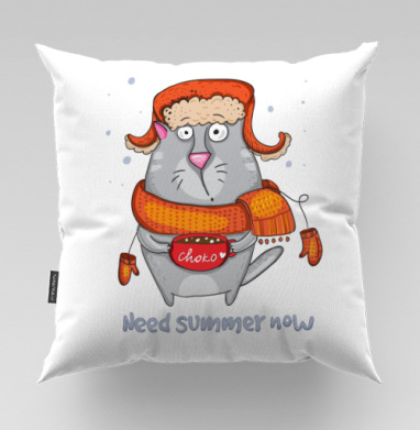 I need summer.., Подушка велюр плюшевая 45х45