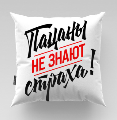Пацаны не знают страха мотивационная надпись стильные слова - Магазин футболок plagin - Дизайнерские принты, Подушки