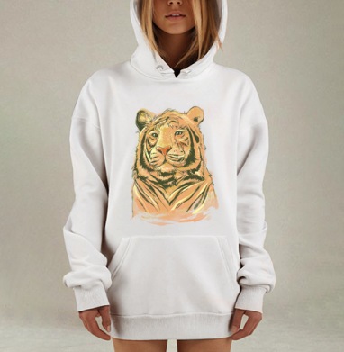 Тигры, Hoodie Mjhigh Dig, оверсайз, утепленная