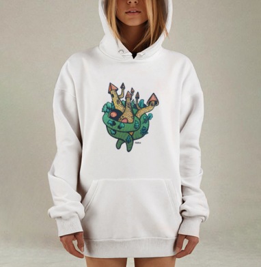 Сказочное поселение Муккель – волшебство и уют, Hoodie Mjhigh Dig, оверсайз, утепленная