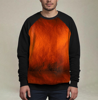 Насыщенный оранжевый крафт и текстуры в обёрточных материалах, Свитшот мужской 3D / хлопок
