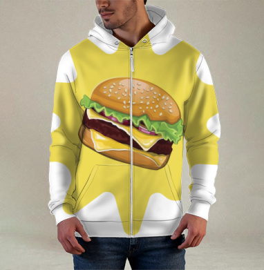 Аппетитный бургер с желтой вспышкой аппетитный бургер - Магазин футболок Natalyia_ - Дизайнерские принты