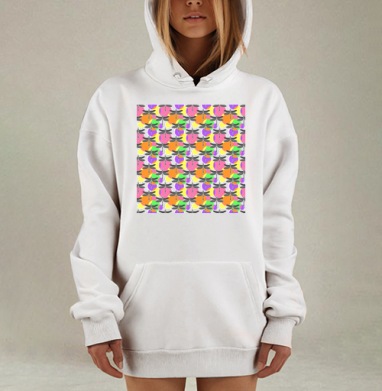 Черно белые стрекозы на цветном фоне яркий эффект законченные мотивы, Hoodie Mjhigh Dig, оверсайз, утепленная