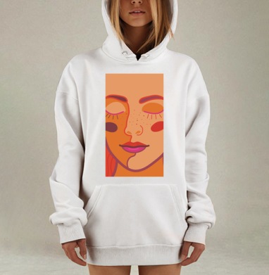 Теплый женский портрет с закрытыми глазами крупным планом, Hoodie Mjhigh Dig, оверсайз, утепленная