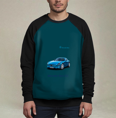Фотография футболки Глубокий синий Mercedes Benz SLS роскошь мощь