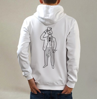 Noblesse oblige, Толстовка на молнии, печать на спине. муж. белая v3 320гр