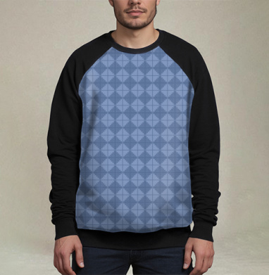 Синяя клетка с точечным узором в строгом стиле, Свитшот мужской 3D / хлопок